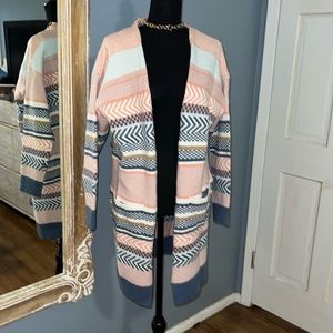 NWOT Adora size medium open cardigan, Aztec print